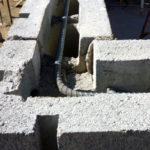 First horizontal reinforcement at 4-foot elevation